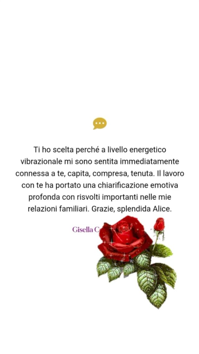 Screenshot originale della testimonianza di Gisella C.